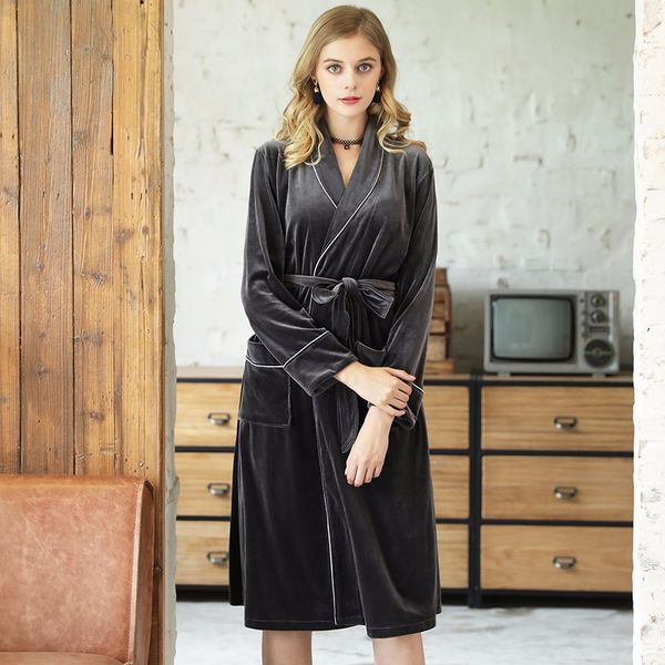 

женщины бархат халат пижамы элегантный теплый пижамы халат пижамы пижамы для женщин женский леди ночное платье, Black;red