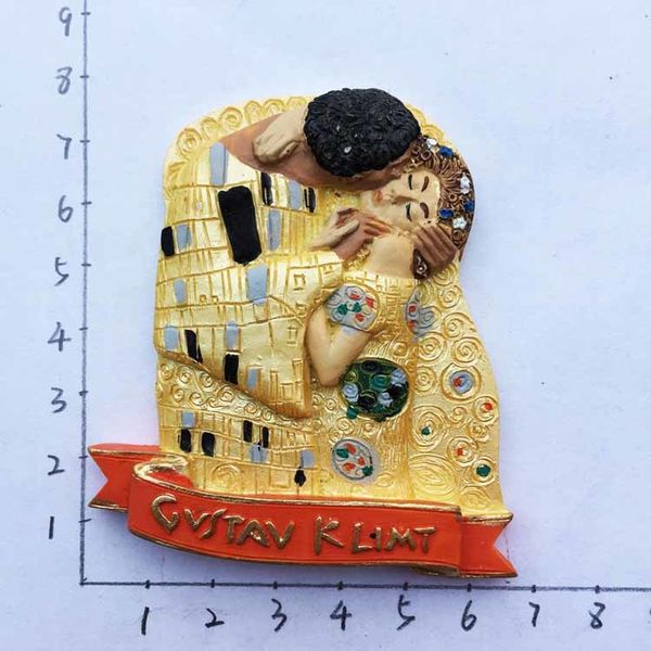 

1pcs europe austria vienna painter gustav klimt kiss tourist souvenir fridge magent refrigerator stickers home decor