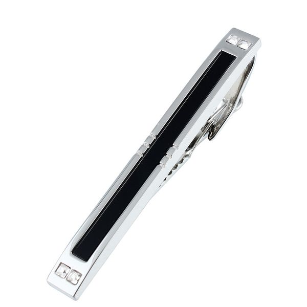 

hawson luxury tie clip for men accessory black and blue glass bow tie wedding party gift, Silver;golden