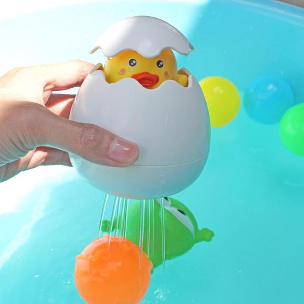 

cute duck penguin egg can spray water baby bath toy bathroom sprinkling shower swimming water funny toys kids gift 10*9.5*9.5cm