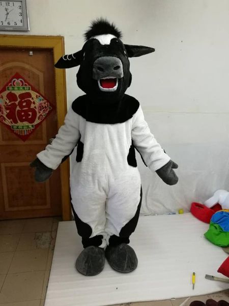 Alta qualidade Real Pictures Deluxe projetado vaca traje da mascote Adulto Tamanho frete grátis