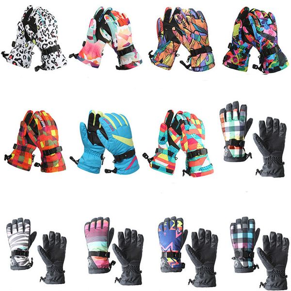 

30 women snow gloves winter outdoor sports mittens waterproof windproof snowboarding outfits five-finger ski glove high quality