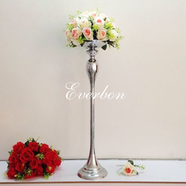 75cm Height Tall Silver Metal Flower Vases For Wedding