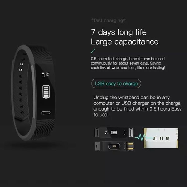 

id115 f0 smart bracelets fitness tracker step counter activity monitor band alarm clock vibration wristband for iphone android phone best