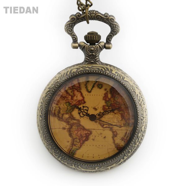 

tiedan dropshipping 2018 new arrived hollow steampunk bronze antique pocket watch dial retro fob watches with necklace, Slivery;golden