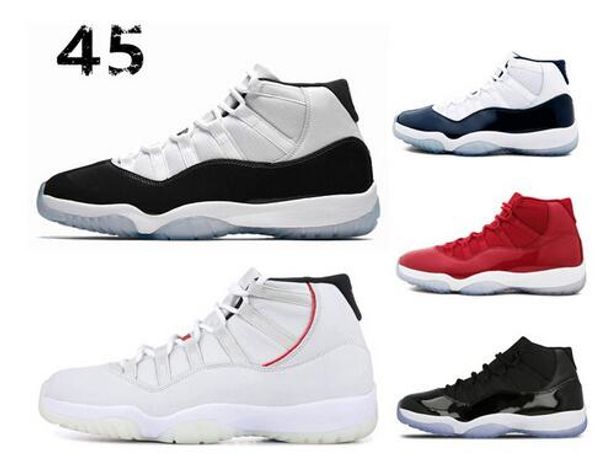 

New 11 11s concord 45 Platinum Tint Men Women Basketball Shoes cap and Gown gym red bred Legend gamma blue Sport trainer Sneaker