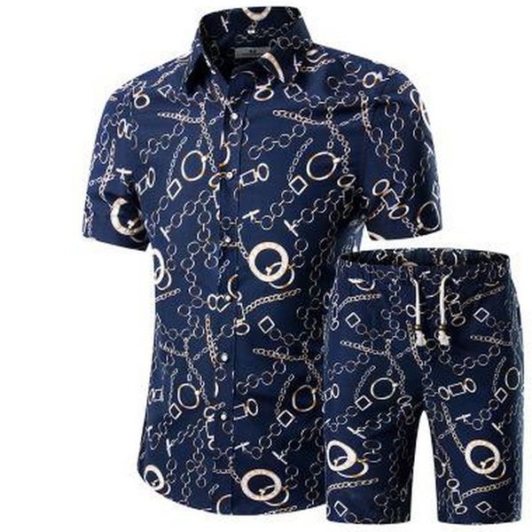 

5xl 2018 sportsuits men summer breathable short set men's design fashion shirts +shorts tracksuit set trending style, Gray