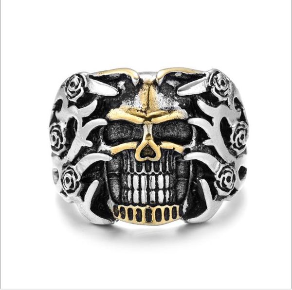 

european and american alloy rings, gold skeleton, ghost rings, Silver