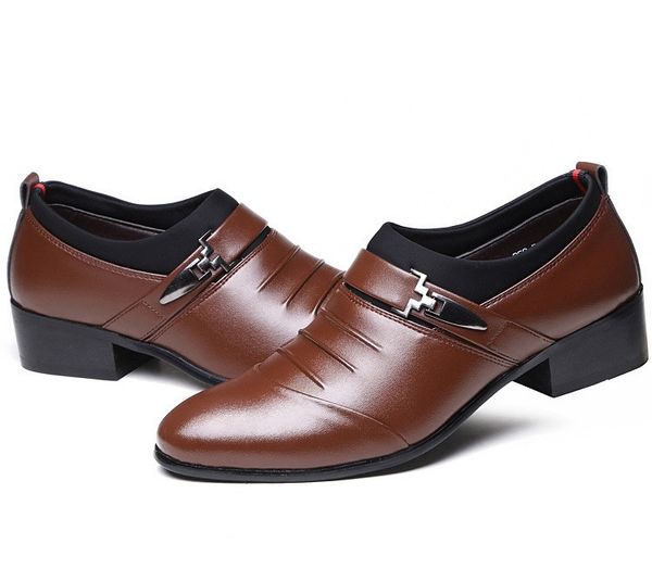 

new oxford shoes for men leather 2018 lace up front men dress shoes fashion pointed toe men shoes leather male flats luxury, Black