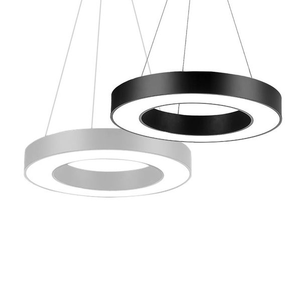 

modern office led circle pendant lights black/white pendant lamp fashion clothes shopping store ac 110-240v