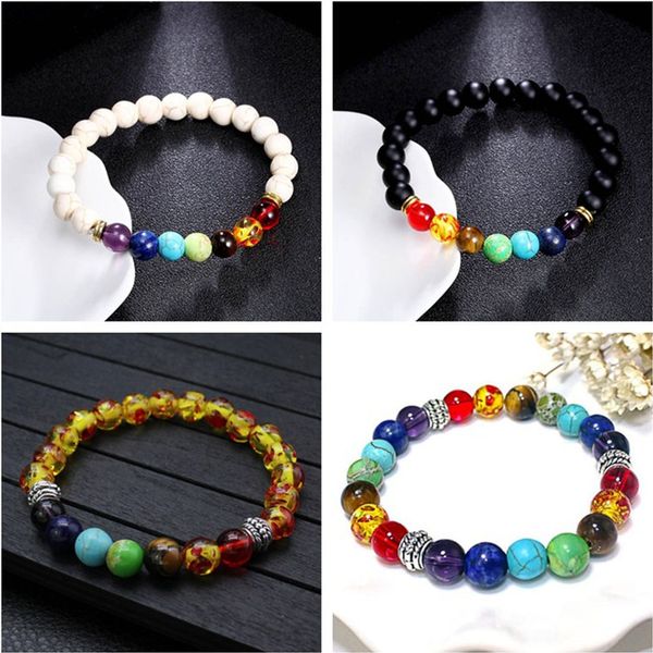

2021 new 8 styles bracelet men black lava healing balance beads buddha prayer natural stone yoga bracelet for women