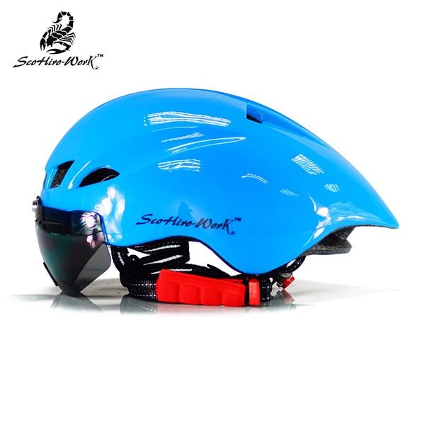 

new aero bicycle helmets with removable magnetic suction lens sport safety riding helmets in-mold time-trial helmet