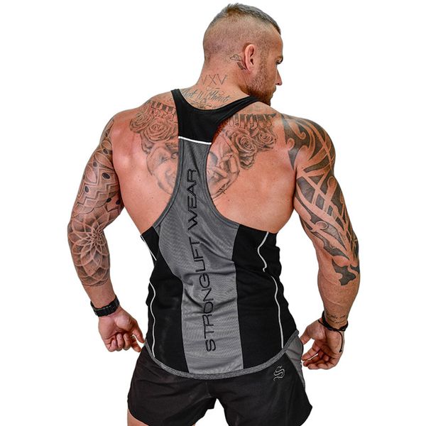 

gym running vest bodybuilding clothing and fitness men undershirt solid stringer tank blank golds men sport undershirt, Black;blue