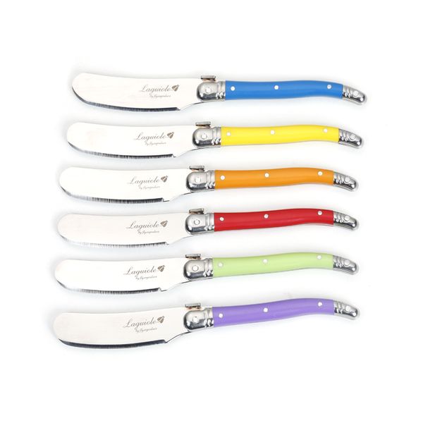 

butter knives 6pcs spreaders set butter knife in rainbow handles cheese tools stainless steel cheese knife cutlery tool