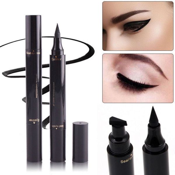 

maquillaje winged wing eyeliner stamp black thin thick eye liquid waterproof fashion vamp