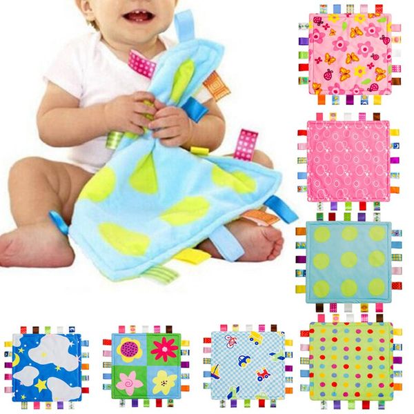 

8 style 26.5cm*26.5cm baby comforting blanket super soft square chewing plush baby appease towel toys