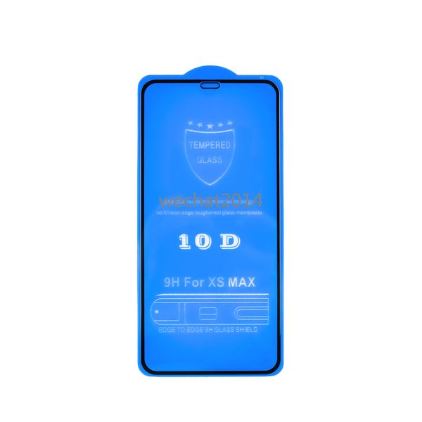 

300PCS 10D Full Cover Screen Protector 9H Tempered Glass Carbon Fiber Screen Protector for iPhone X 6 6s 7 8 Plus Xs Max
