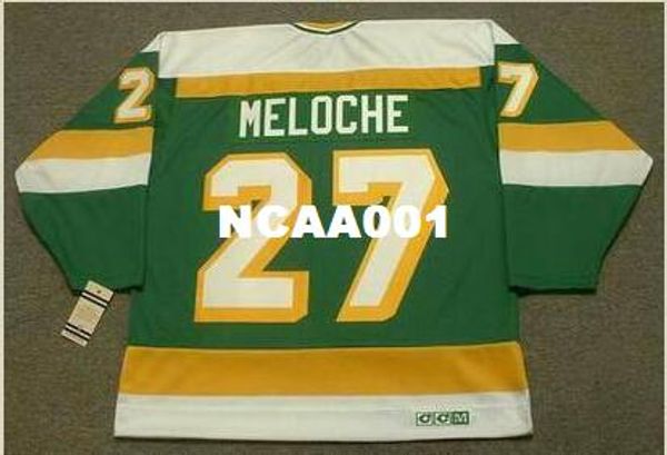 

men #27 gilles meloche minnesota north stars 1981 ccm vintage retro hockey jersey or custom any name or number retro jersey, Black;red