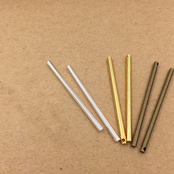 

20 шт./лот 40 мм длина цилиндрические палочки кулон ювелирные изделия подвески металлические кисточкой для ручной работы ожерелье diy выводы, Bronze;silver
