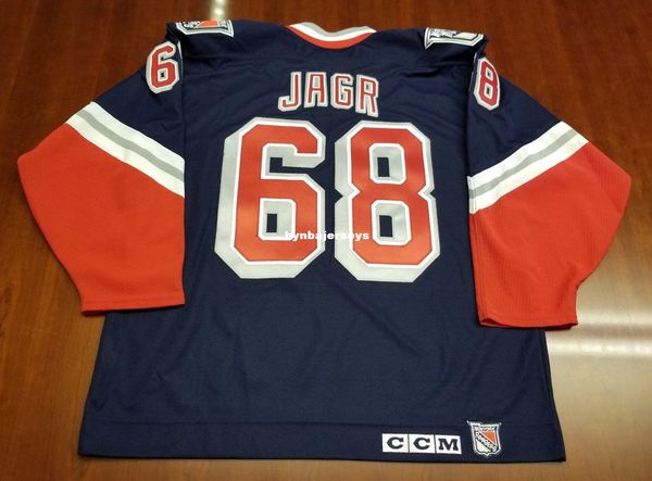 

custom jaromir jagr new york rangers ccm hockey jersey blue lady liberty mens retro jerseys, Black;red