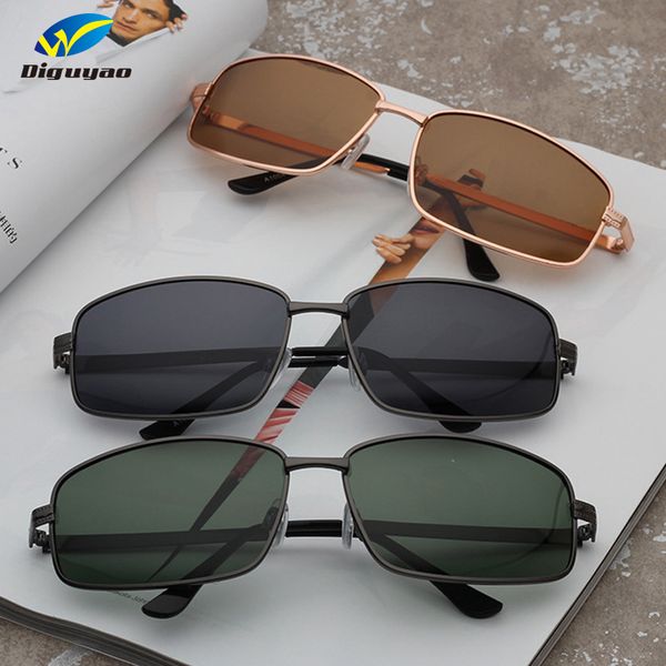 

new fashion sunglass tac lens polarized classic oculos de sol uv400 women metal frame square sunglasses men brand sun glasses, White;black