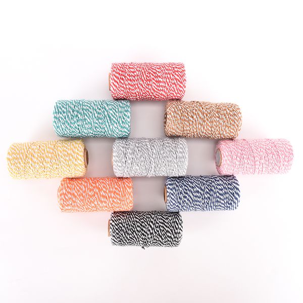 

1roll multi colors 100 metres 2mm cotton bakers twine string cord rope rustic country crafts, Black;white