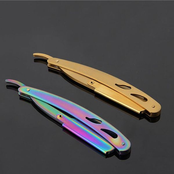 

single 420 stainless steel handle razor shaving razor barber tools hair razor and blades antique black folding shaving knife