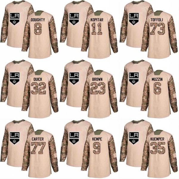 

2018 Camo Veterans Day 13 Kyle Clifford 36 Jussi Jokinen 70 Tanner Pearson 23 Dustin Brown Los Angeles Kings Custom Hockey Jerseys