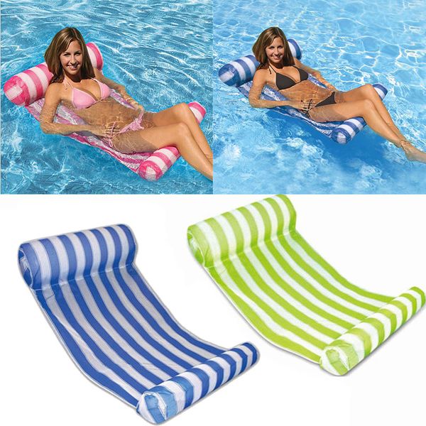 

new inflatable floating water hammock swimming pools spas bed chair for beach playing tool 70*132cm wx9-591