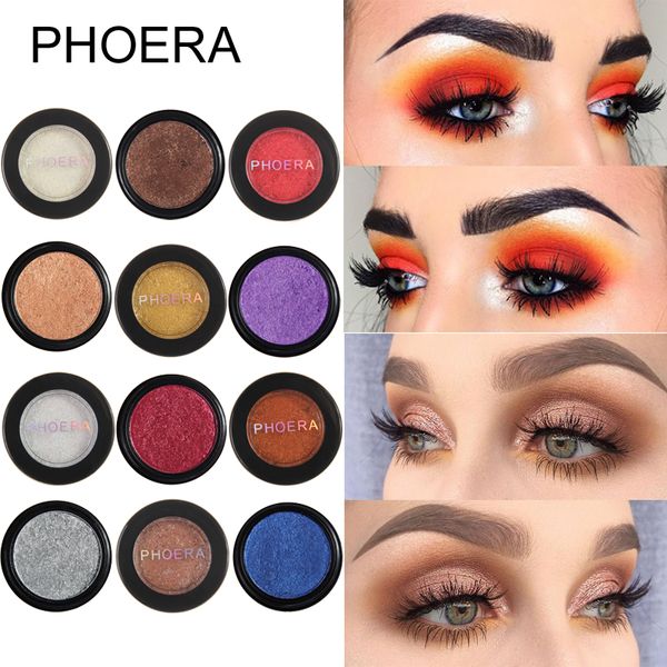 

phoera glitter metallic eyeshadow makeup shimmer eyeshadow natural eye shadow palette