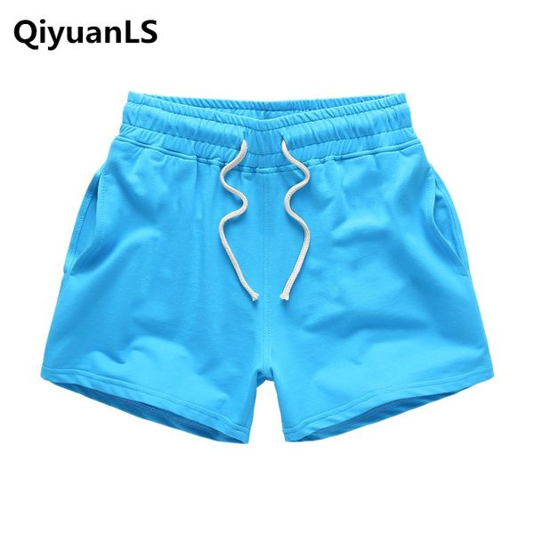 

qiyuanls brand summer new casual shorts men fit solid color available shorts loose elastic waist breathable beach, White;black