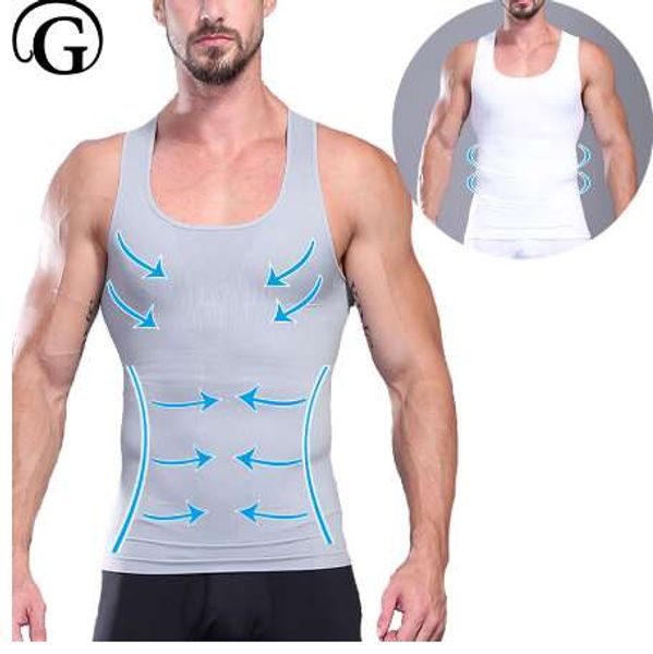 

man body shaper gynecomastia chest binder shaper boobs abdomen corset posture shirt beer belly control shaper slimming vest, Black;brown