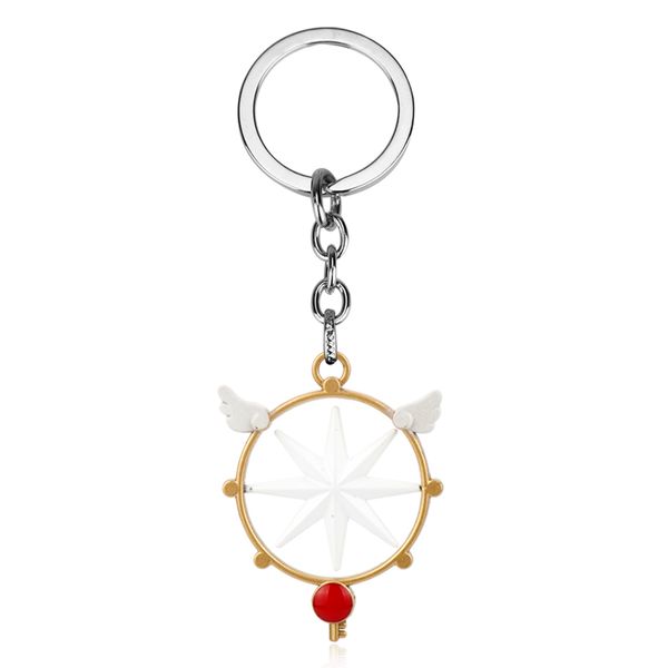 

hanchang sailor moon keychain cardcaptor sakura key ring holder gift chaveiro car key chain pendant anime jewelry souvenir, Silver