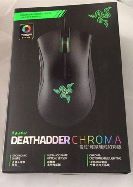 

razer deathadder chroma usb проводная оптическая компьютерная игровая мышь 10000dpi оптический датчик мыши razer mouse deathadder gaming mic