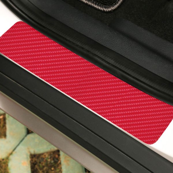 

4pcs car-styling door plate stickers carbon fiber car door welcome board sill scuff cover anti scratch decal for all car