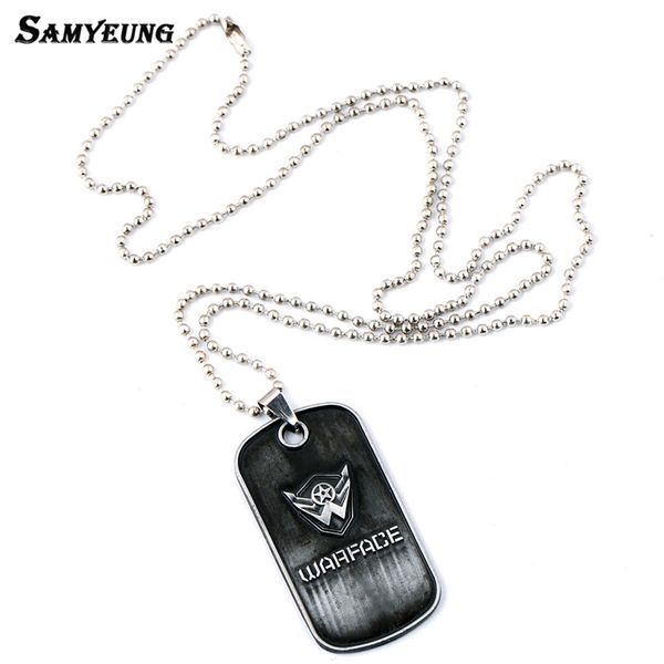 

game russian warface link chain men's necklace for friend stainless steel necklace women jewelry collier femme jewlery gift, Silver