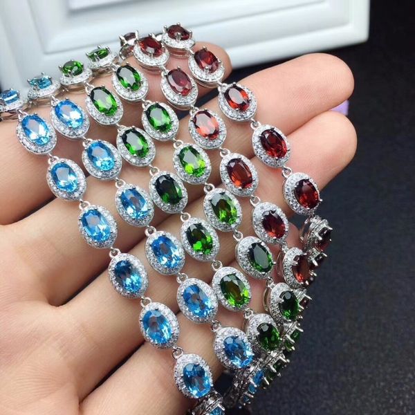 

exclusive high-end gem natural ruby bracelet exhibition 925 new silver hand-made leading fashion