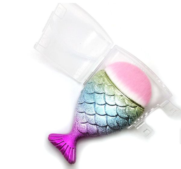 

Rainbow foundation makeup bru he ynthetic co metic bru h blending makeup bru he with cover blu h bru he mermaid bru h