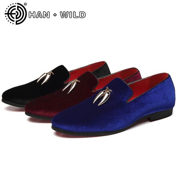 

spring autumn new men handmade loafers with gold metal tassels mens plain velvet dress shoes male wedding party shoes plus size, Black