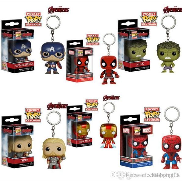 

funko pocket pop marvel - avengers 2 - captain america key ring hanger 10pcs/lot