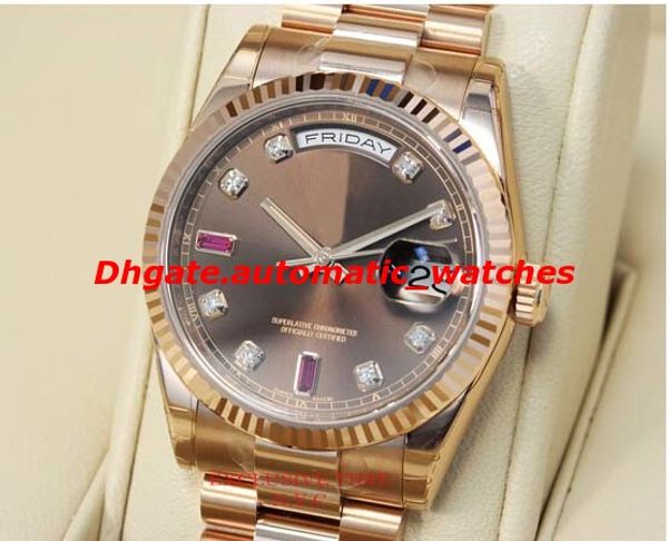 

Luxury watche tainle teel bracelet 118235 ro e gold pink diamond dial 41mm mechanical automatic man watch wri twatch