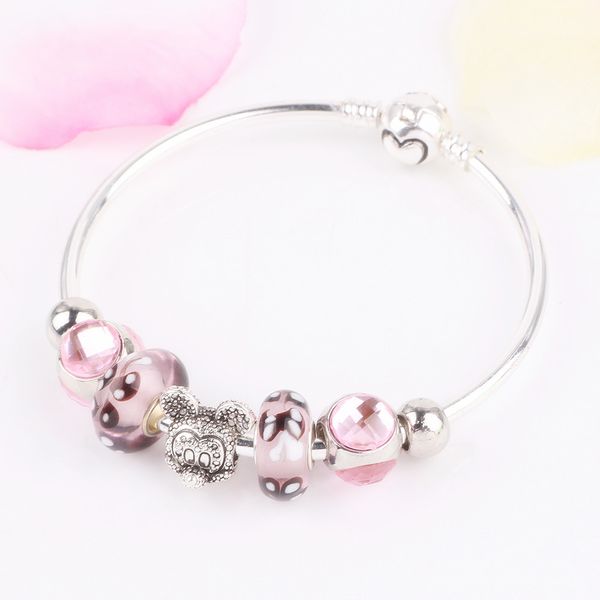 

aifeili new original european popular rainbow pendant female charm bracelet charm bracelets diy fit jewelry, Black