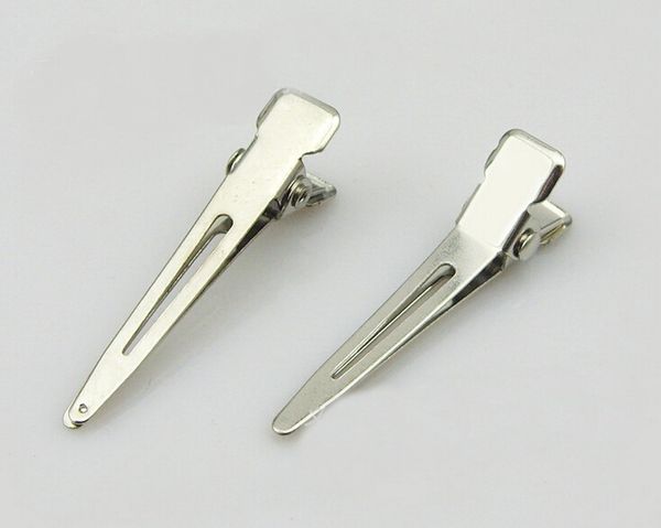 

20pcs 45mm silver pinch alligator hair clips metal hairpins barrettes diy single prong hair clip no teech jewelry hair accessory fj3216, Slivery;white