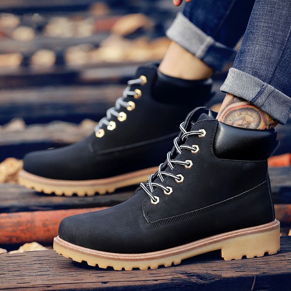 

fashion men boots warm british motorcycle boots autumn winter men ankle martin boots retro vintage black boot shoes