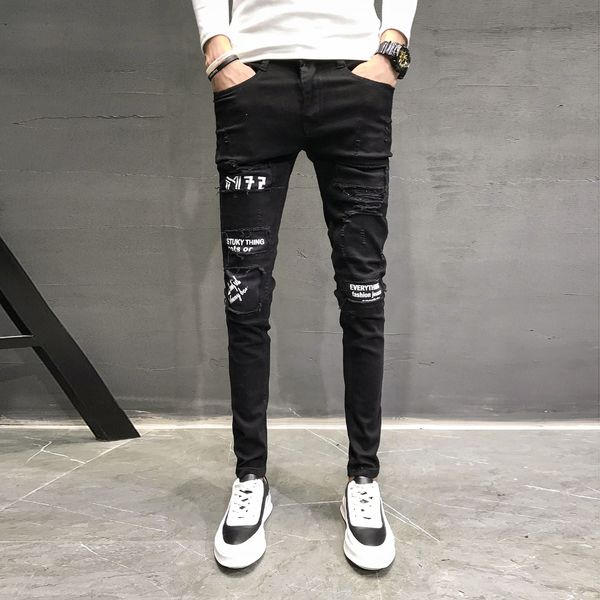 Compre Otono Nuevos Pantalones Vaqueros De Los Hombres De La Marca