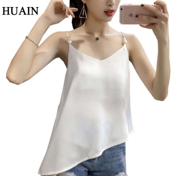 

women tank camis casual summer sleeveless shirt 2018 new casual female camisole v-neck ladies fitness women clothing, White