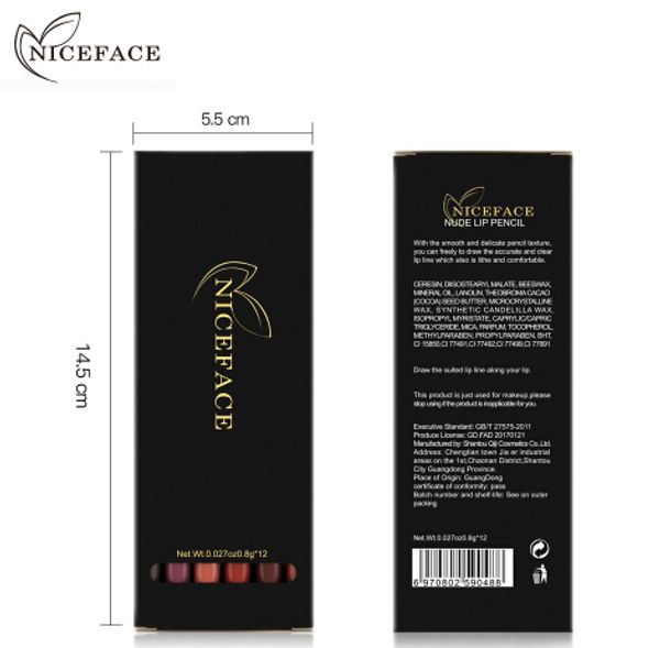 Niceface Pro 12 pz/set Colori Impermeabile Lip Liner Matita di Lunga Durata Sopracciglio Occhio Labbra Cosmetici Alla Moda Kit di Trucco di Bellezza