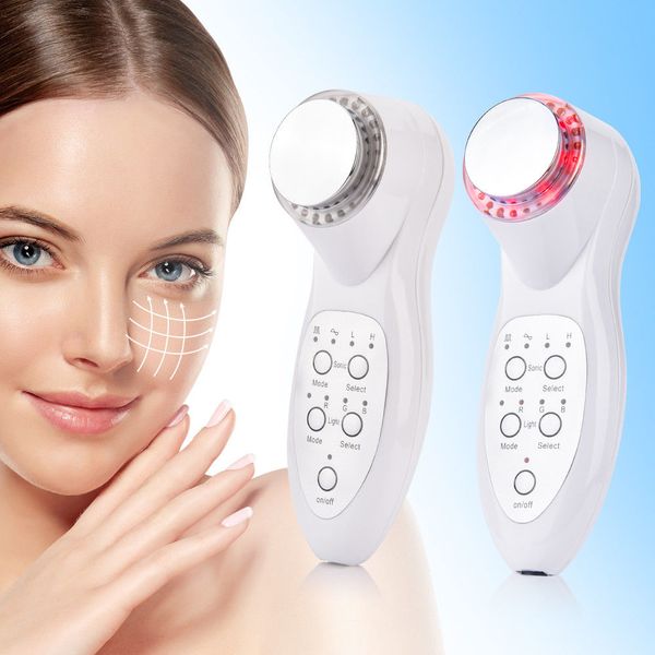 Portátil 3MHz Ultrassonic 7 Cores Photon Ultrassom LED luz terapia de pele anti envelhecimento massagem beleza