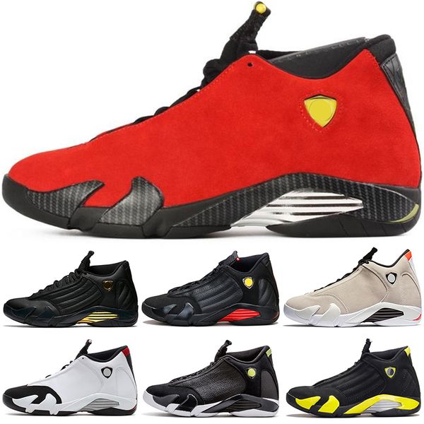 

men 14 14s basketball shoes desert sand dmp the last sthunder black toe candy cane red suede trainer sports sneakers ing, White;red