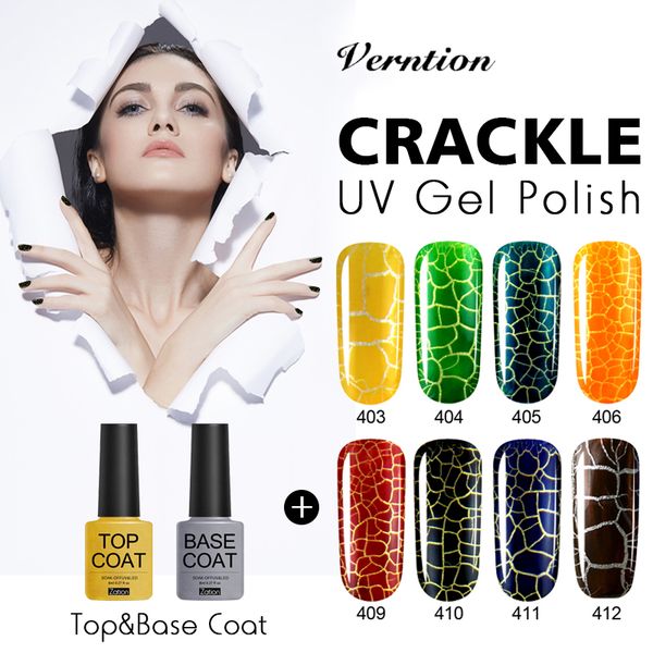 

verntion soak off crackle gel varnish nail art design crack uv gel polish professional nail polish all for manicure tools, Red;pink